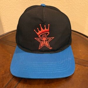 OBEY Black Orange Blue Embroidery SnapBack Cap One Size-Unisex